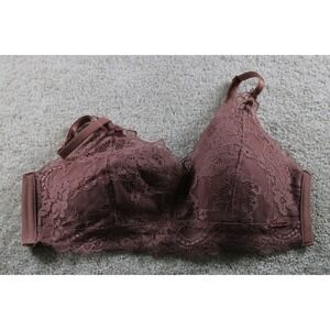 Danskin Women's Lace Wireless Bra Brown 34B‎ Adjustable Straps